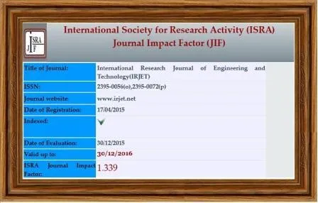 IRJET Impact factor ISRA 15
